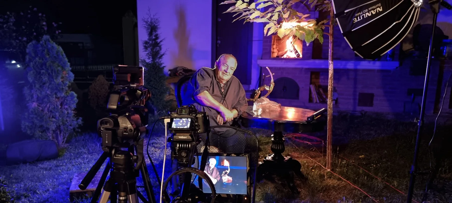 N-trance Media interview production with multicamera setup, monitoring and lighting